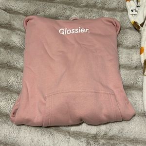 Glossier (never been worn) pink hoodie